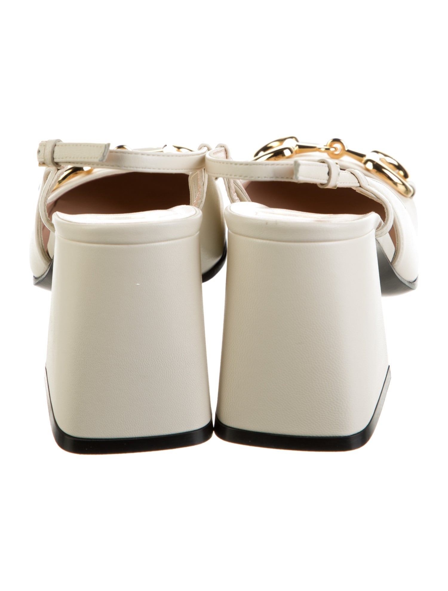 Gucci 1955 Horsebit Accent Leather Slingback Pumps